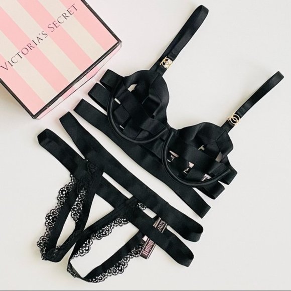 Victoria's Secret Other - 30A SMALL Victoria’s Secret black harness lingerie set
